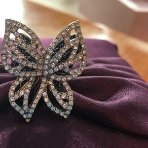 Butterfly crystal ring.
